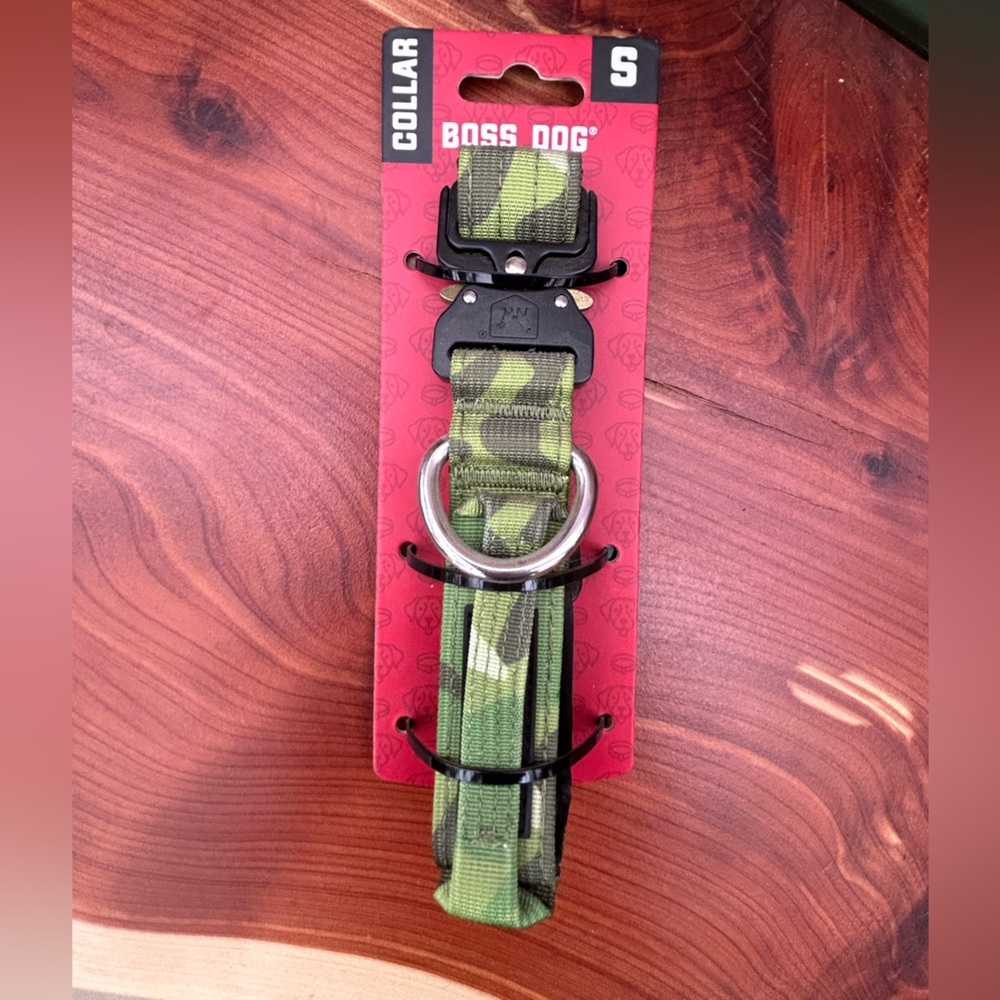 Boss Dog Tactical Collar (Small, Green Camo)
